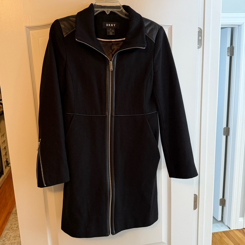 DKNY Black Women's Jacket with Silver Accents